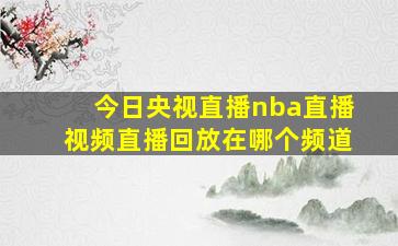 今日央视直播nba直播视频直播回放在哪个频道