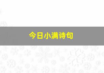 今日小满诗句