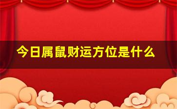 今日属鼠财运方位是什么