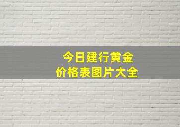 今日建行黄金价格表图片大全