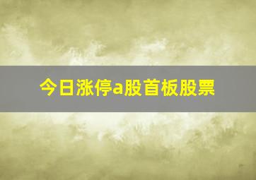 今日涨停a股首板股票