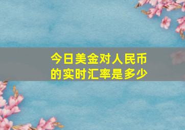 今日美金对人民币的实时汇率是多少