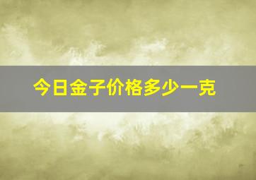 今日金子价格多少一克