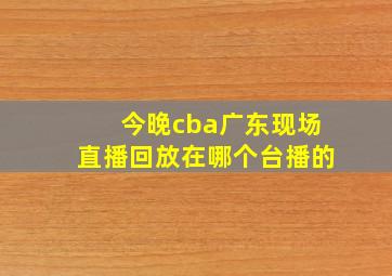 今晚cba广东现场直播回放在哪个台播的