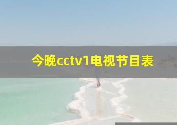 今晚cctv1电视节目表