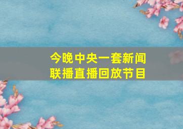 今晚中央一套新闻联播直播回放节目