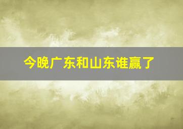 今晚广东和山东谁赢了