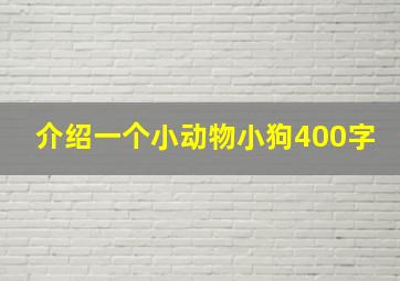 介绍一个小动物小狗400字