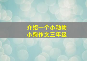 介绍一个小动物小狗作文三年级