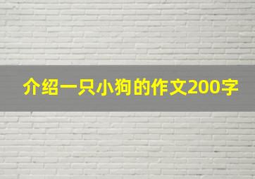 介绍一只小狗的作文200字