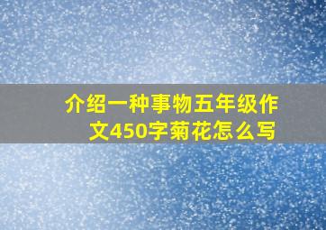 介绍一种事物五年级作文450字菊花怎么写