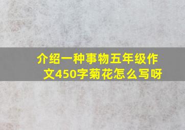 介绍一种事物五年级作文450字菊花怎么写呀