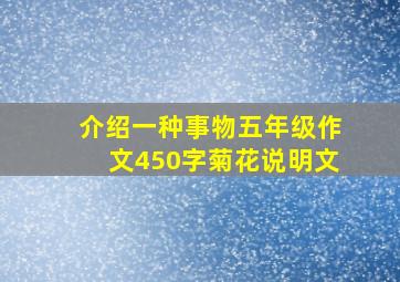 介绍一种事物五年级作文450字菊花说明文