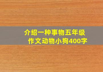 介绍一种事物五年级作文动物小狗400字