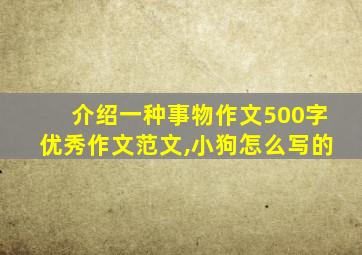 介绍一种事物作文500字优秀作文范文,小狗怎么写的