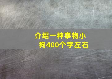 介绍一种事物小狗400个字左右