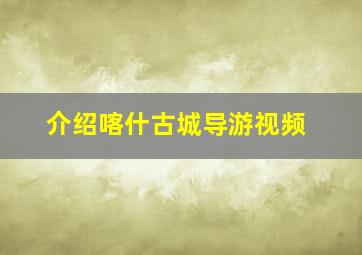 介绍喀什古城导游视频