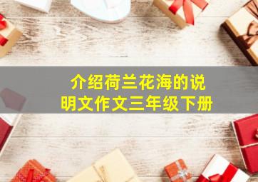 介绍荷兰花海的说明文作文三年级下册