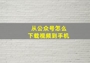 从公众号怎么下载视频到手机