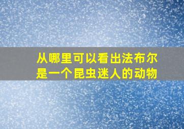 从哪里可以看出法布尔是一个昆虫迷人的动物