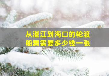 从湛江到海口的轮渡船票需要多少钱一张