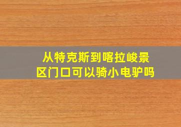 从特克斯到喀拉峻景区门口可以骑小电驴吗