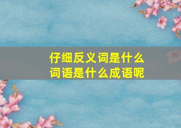 仔细反义词是什么词语是什么成语呢