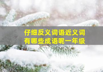 仔细反义词语近义词有哪些成语呢一年级