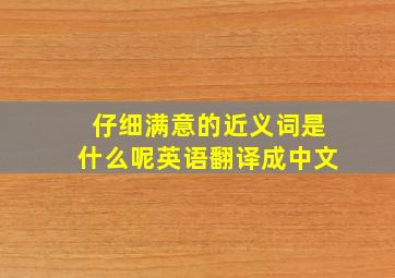 仔细满意的近义词是什么呢英语翻译成中文