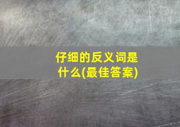 仔细的反义词是什么(最佳答案)