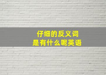 仔细的反义词是有什么呢英语