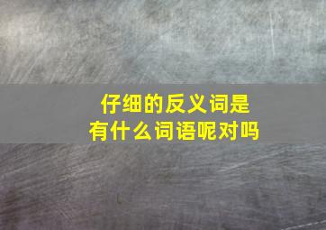 仔细的反义词是有什么词语呢对吗