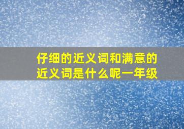 仔细的近义词和满意的近义词是什么呢一年级