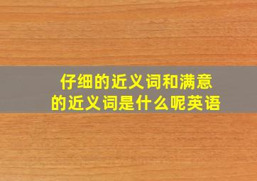 仔细的近义词和满意的近义词是什么呢英语