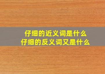 仔细的近义词是什么仔细的反义词又是什么