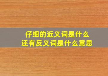 仔细的近义词是什么还有反义词是什么意思