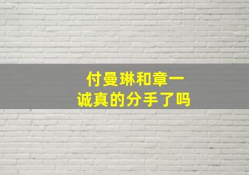 付曼琳和章一诚真的分手了吗