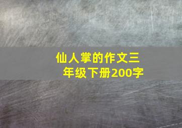 仙人掌的作文三年级下册200字