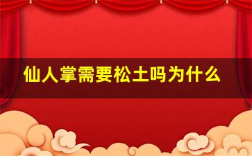 仙人掌需要松土吗为什么