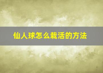 仙人球怎么栽活的方法