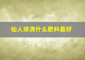 仙人球浇什么肥料最好