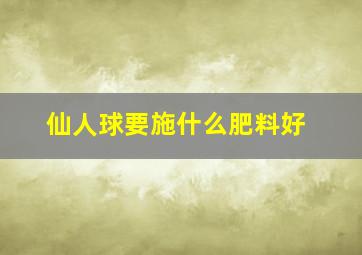 仙人球要施什么肥料好