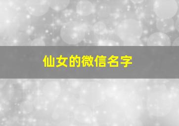 仙女的微信名字