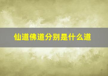 仙道佛道分别是什么道