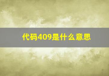 代码409是什么意思