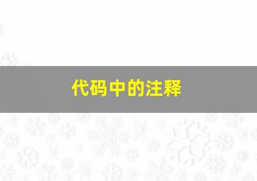 代码中的注释