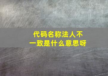 代码名称法人不一致是什么意思呀