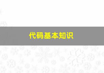 代码基本知识