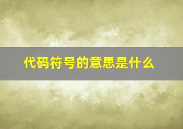 代码符号的意思是什么