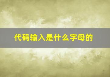 代码输入是什么字母的